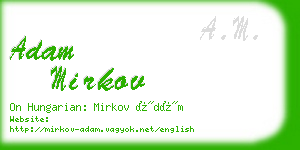 adam mirkov business card